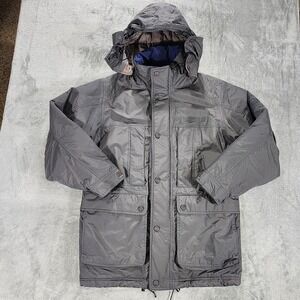 Cabelas Jacket Mens Medium Gray Gore-Tex Thinsulate Hooded Parka Coat Outdoor